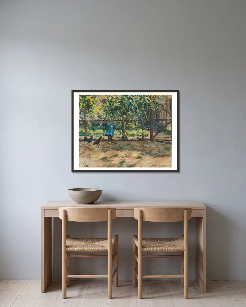 Im Garten von Fritz von Uhde gerahmt an einer Wand
