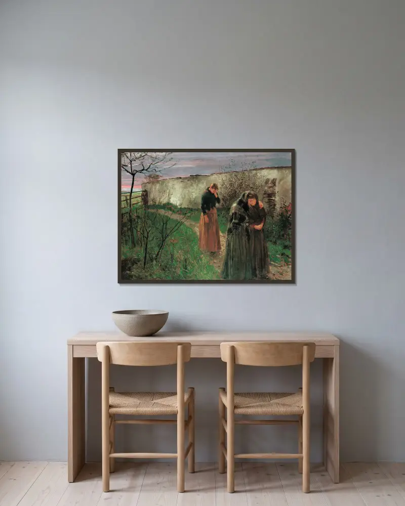 Ostermorgen av Fritz von Uhde inramad på en vägg