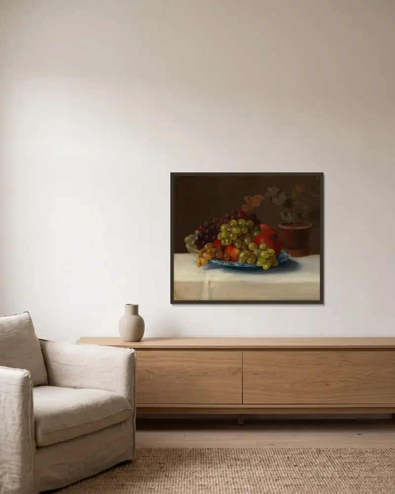 Grapes And Apples av Magnus Von Wright inramad på en vägg