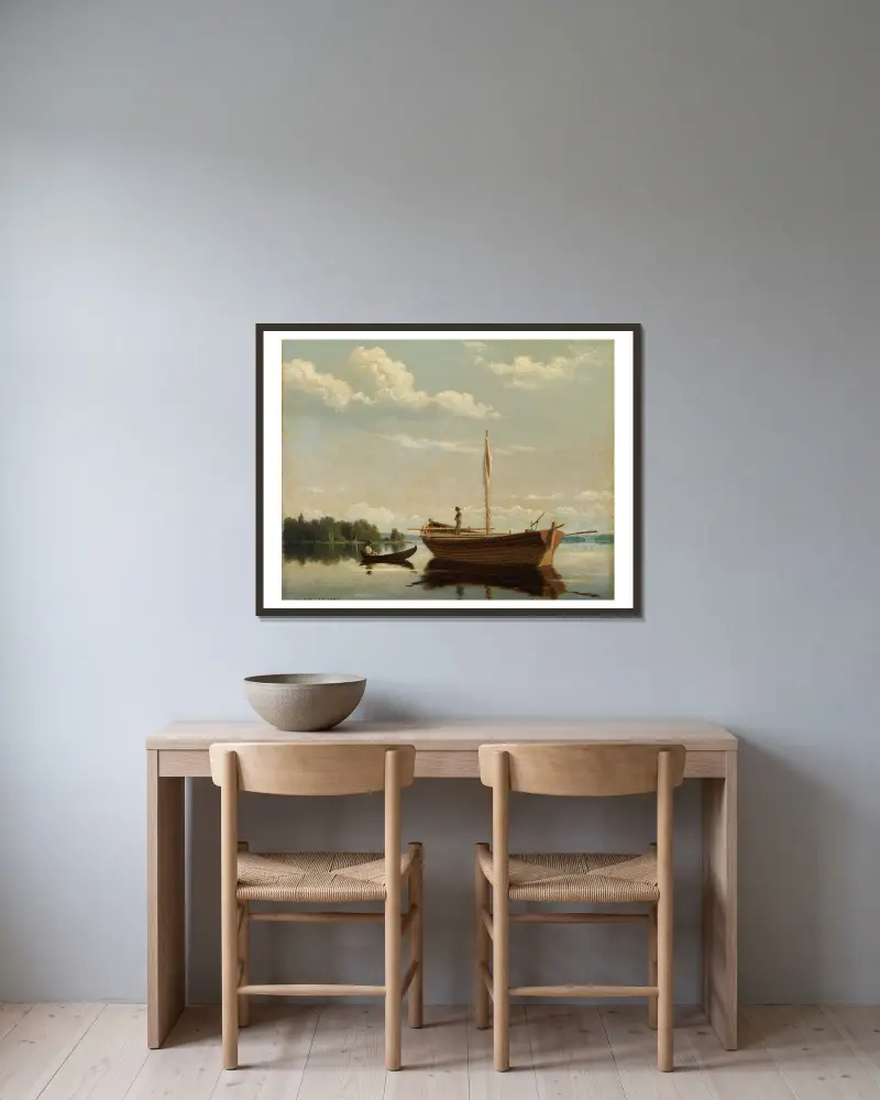 In den Schären vor Kuopio von Ferdinand von Wright gerahmt an einer Wand