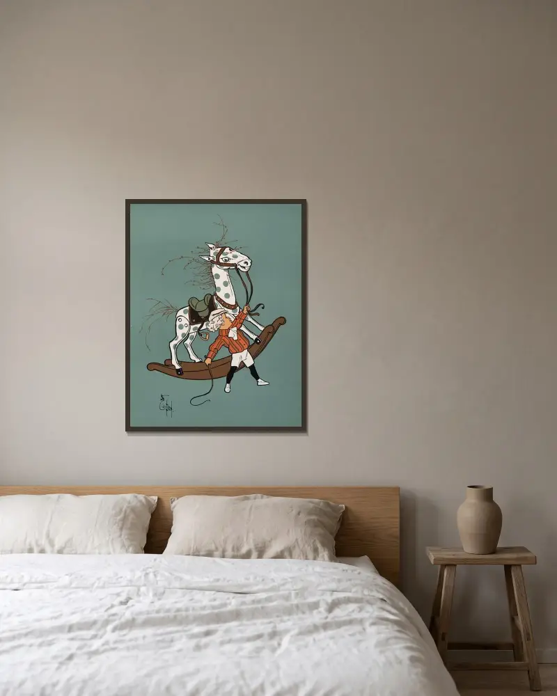 Denslows Mutter Gans, Tafel 41 von William Wallace Denslow gerahmt an einer Wand