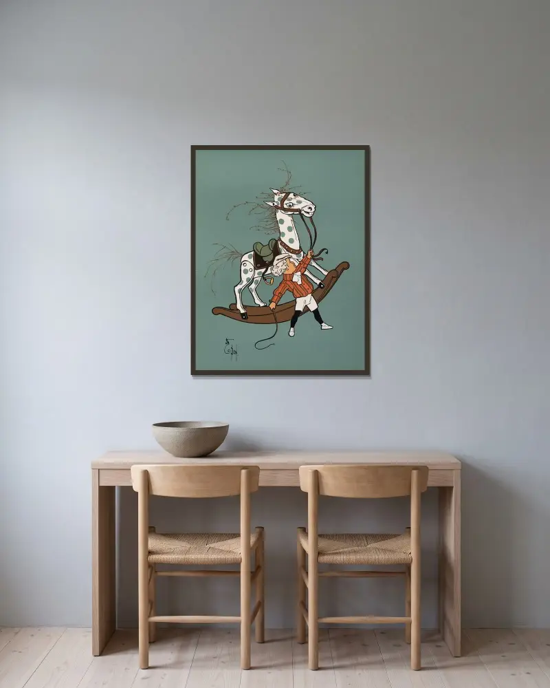 Denslows Mutter Gans, Tafel 41 von William Wallace Denslow gerahmt an einer Wand