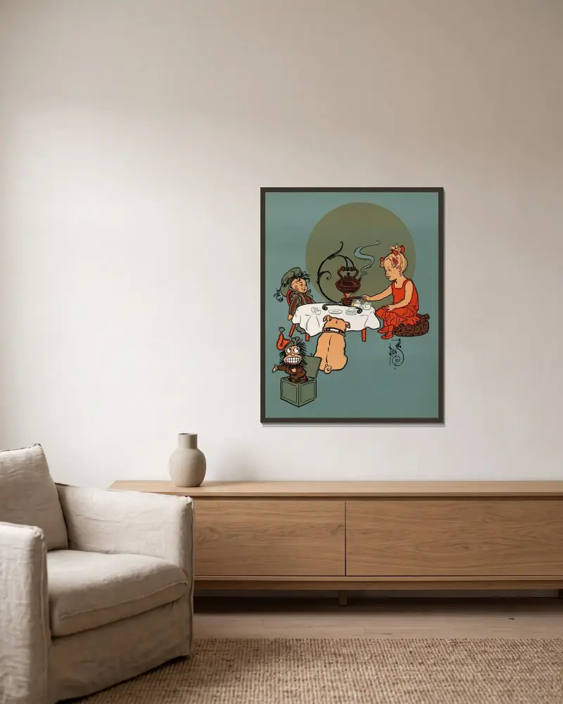 Denslows Mutter Gans Tafel 53 von William Wallace Denslow gerahmt an einer Wand