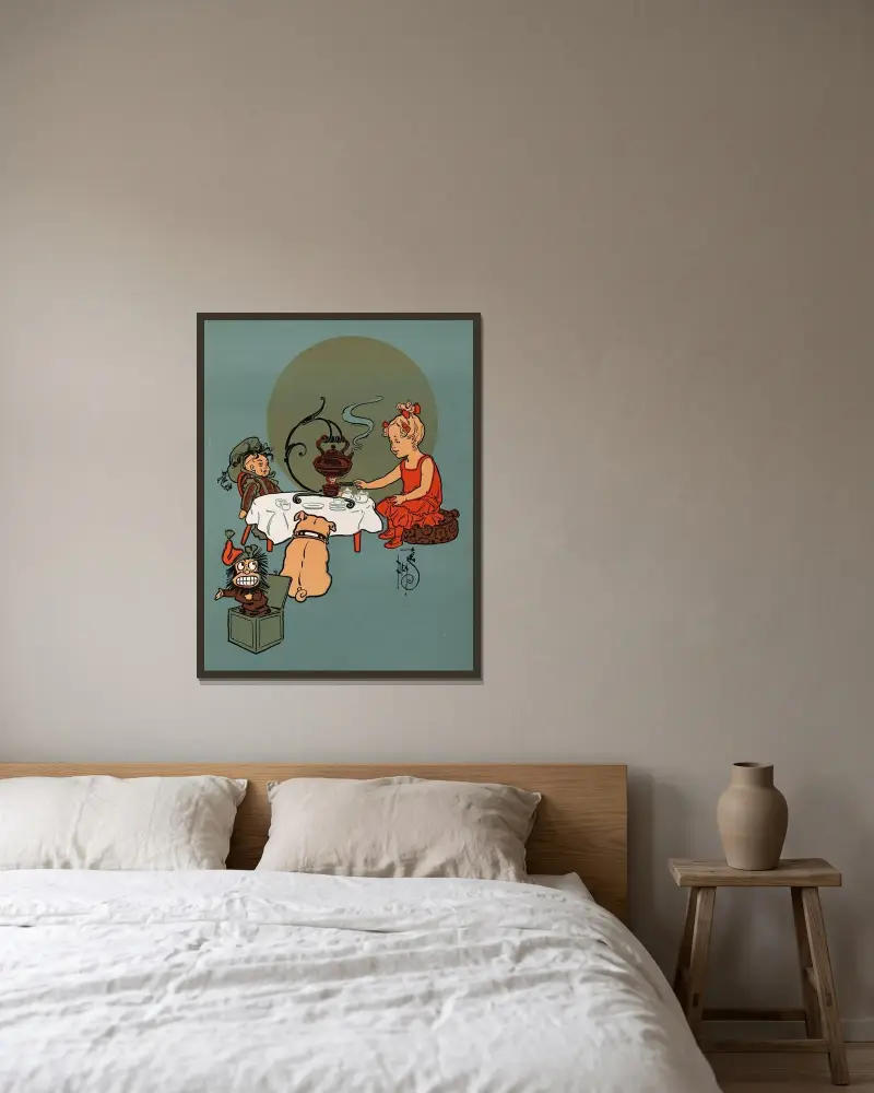 Denslows Mutter Gans Tafel 53 von William Wallace Denslow gerahmt an einer Wand