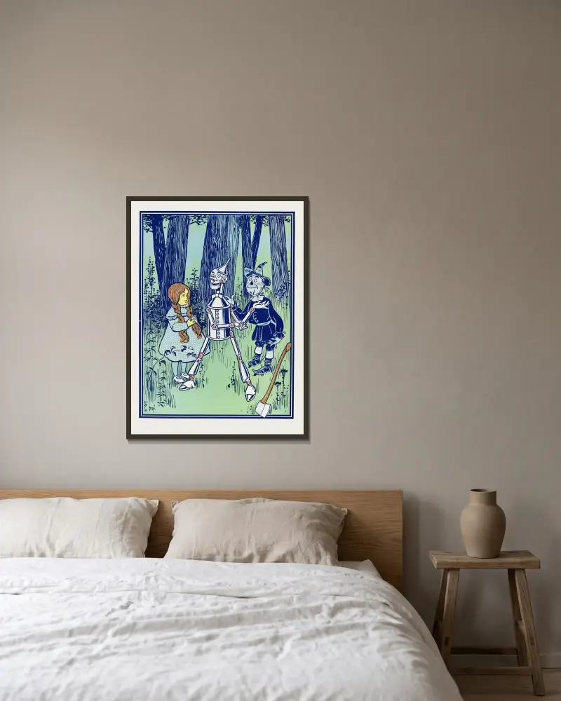 ‘This is the great comfort,’ said the Tin Woodman av William Wallace Denslow inramad på en vägg
