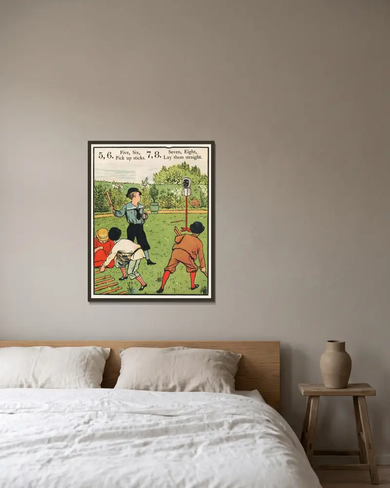 1, 2, spänn min sko Pl 2 av Walter Crane inramad på en vägg