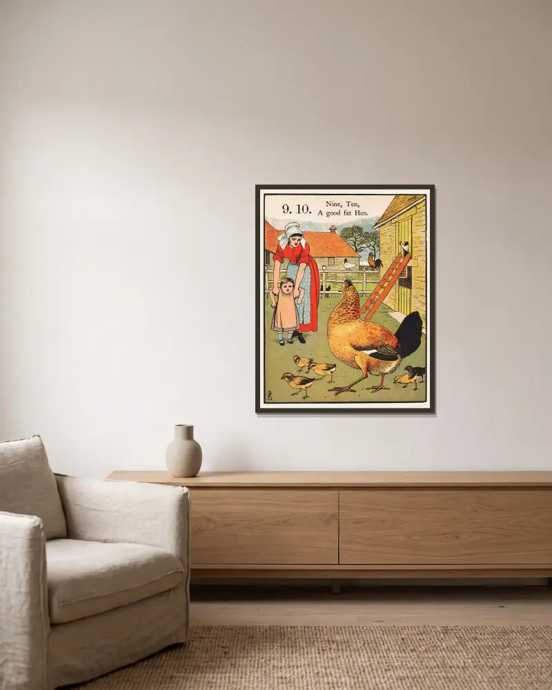 1, 2, spänn min sko Pl 3 av Walter Crane inramad på en vägg