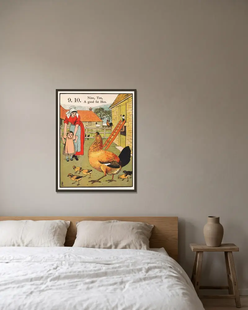 1, 2, spänn min sko Pl 3 av Walter Crane inramad på en vägg