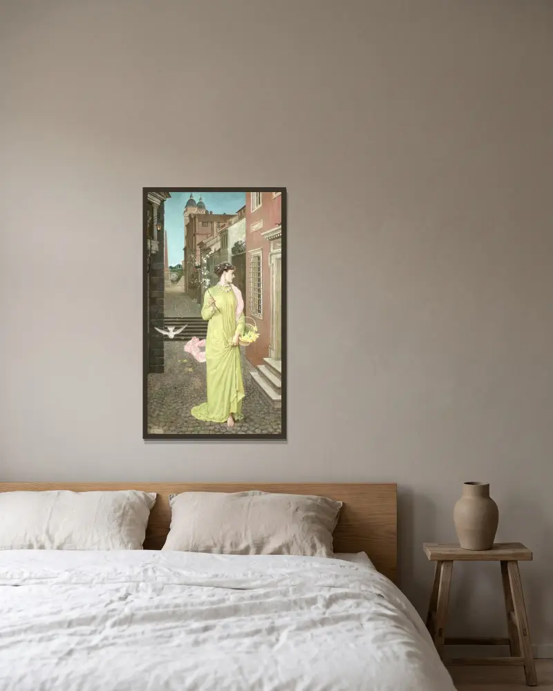 En vårens härold av Walter Crane inramad på en vägg
