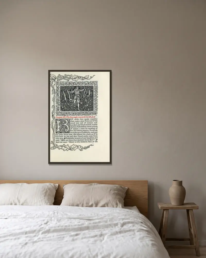 Kapitel XI. Havsörnen förnyar sitt liv av Walter Crane inramad på en vägg