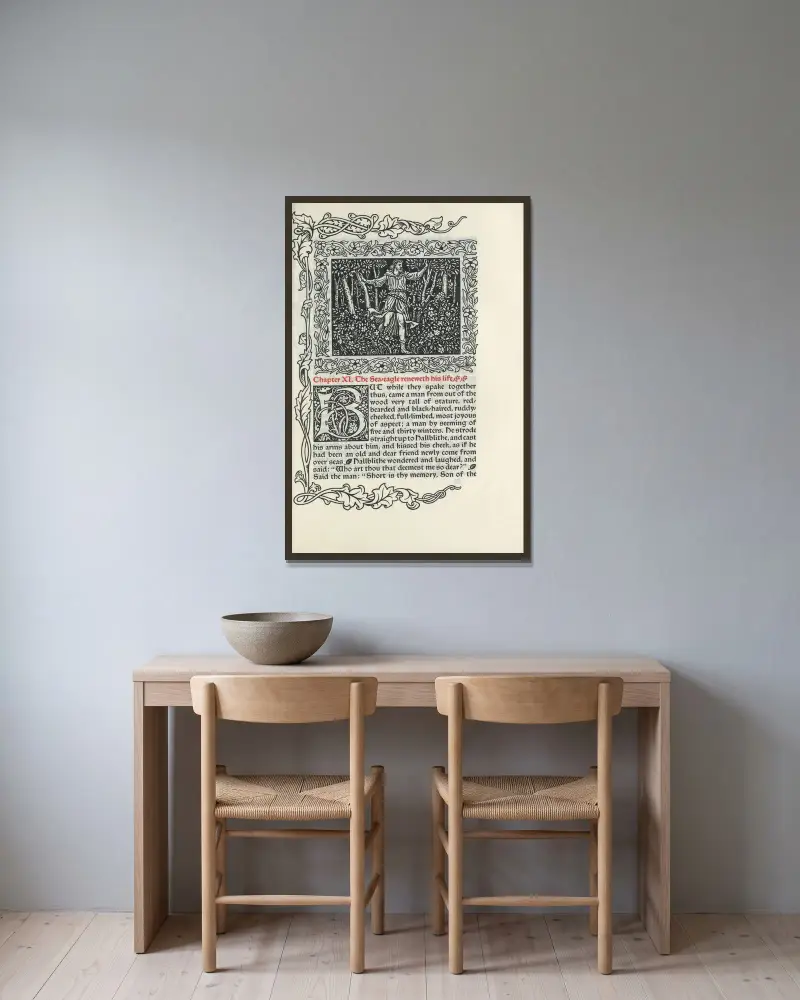 Kapitel XI. Havsörnen förnyar sitt liv av Walter Crane inramad på en vägg