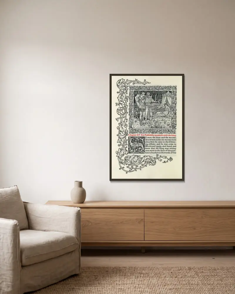 Rozdział XV. A przecież Hallblithe rozmawia z królem, Walter Crane w ramie na ścianie