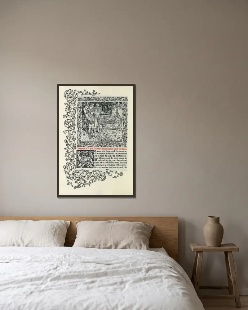 Rozdział XV. A przecież Hallblithe rozmawia z królem, Walter Crane w ramie na ścianie