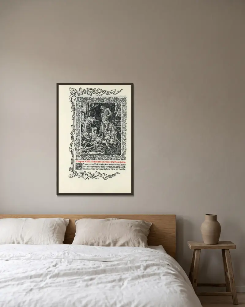 Kapitel XVII. Hallblithe unter den Bergen von Walter Crane gerahmt an einer Wand