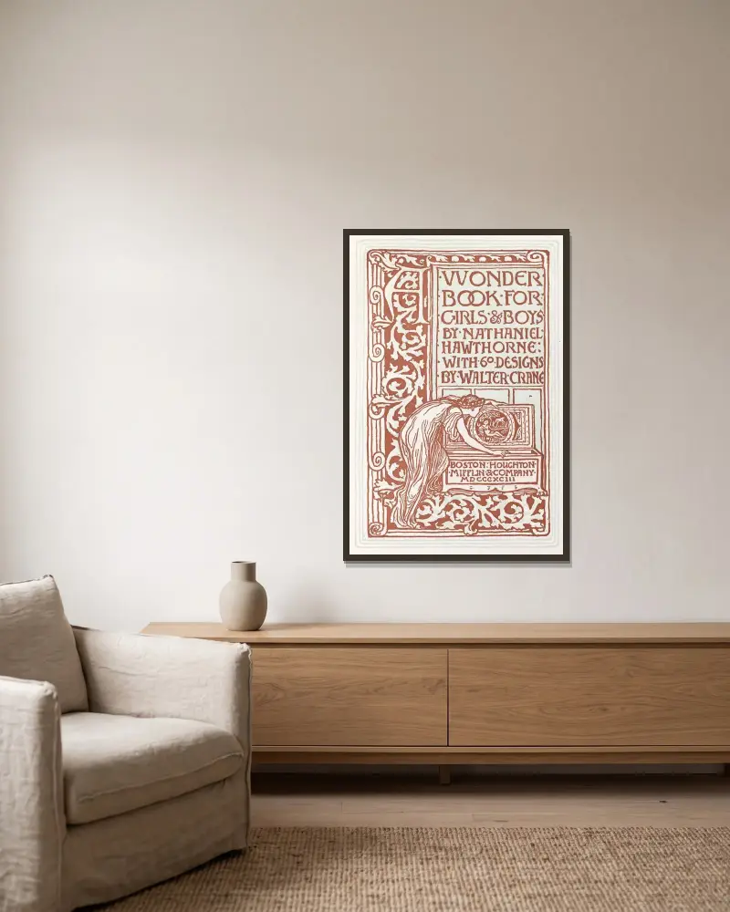 Umschlag von Walter Crane gerahmt an einer Wand