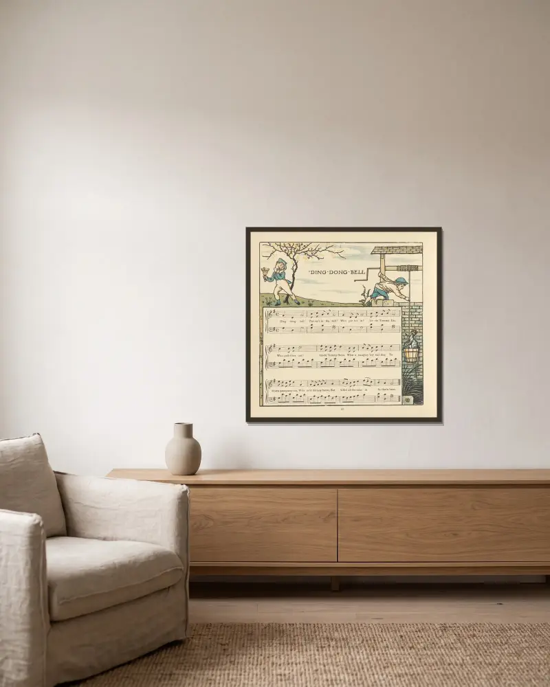 Ding Dong Bell von Walter Crane gerahmt an einer Wand