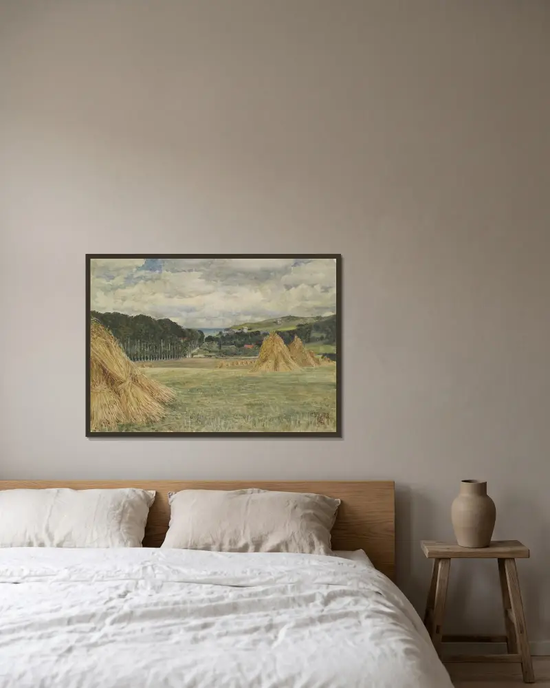 Pole żniwne, Normandia, Walter Crane w ramie na ścianie