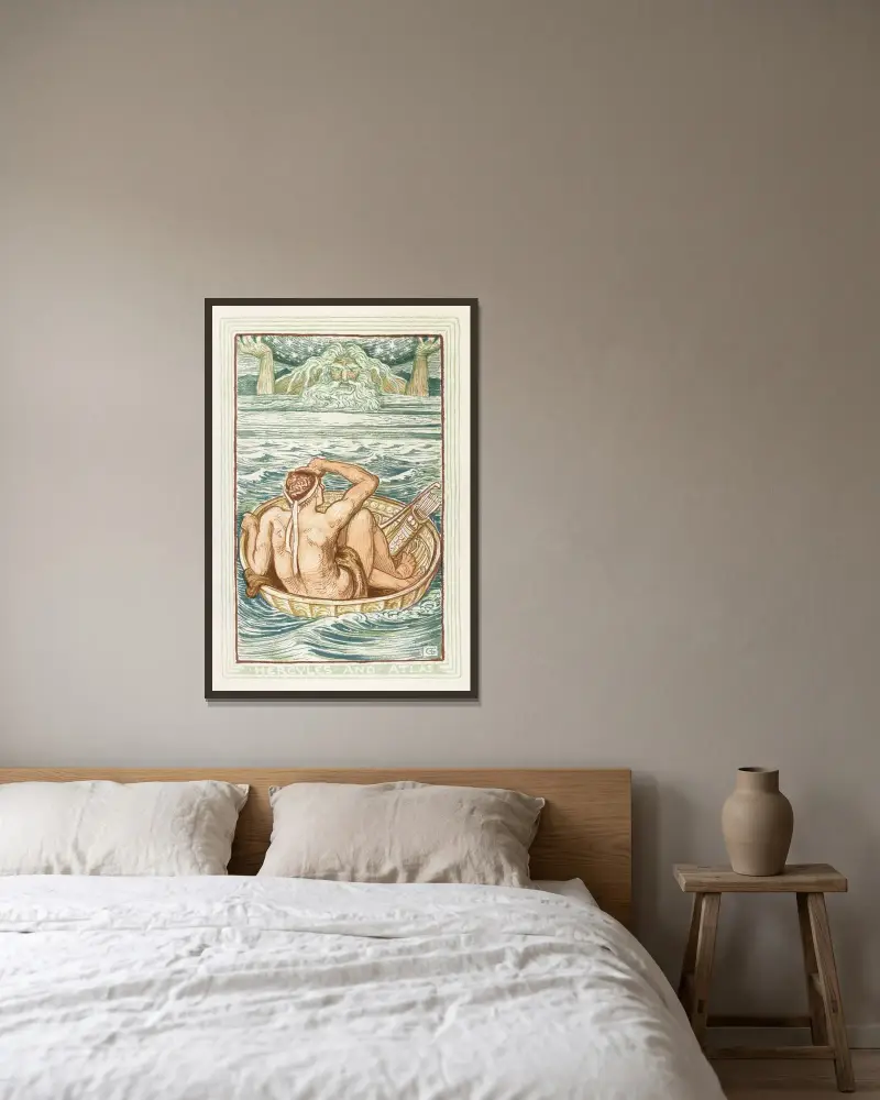 Hercules och Atlas av Walter Crane inramad på en vägg