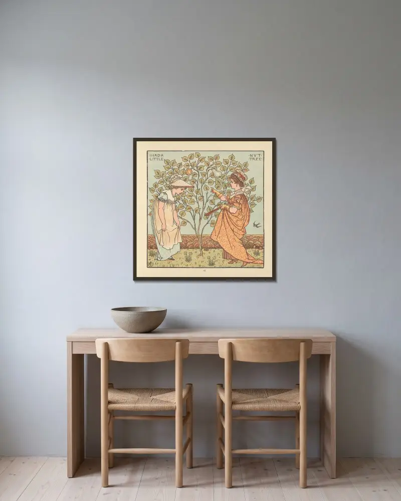 Ich hatte einen kleinen Nussbaum, 1876 – Nr. 2 von Walter Crane gerahmt an einer Wand