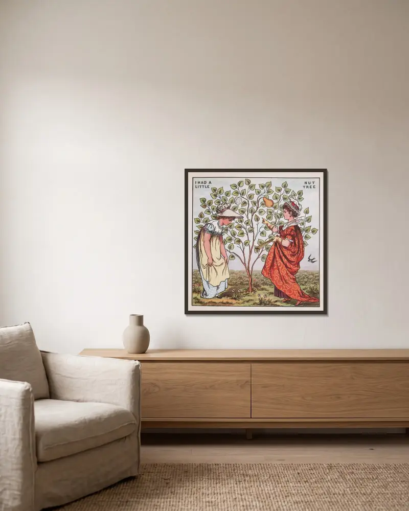 Ich hatte ein kleines Nussbäumchen von Walter Crane gerahmt an einer Wand