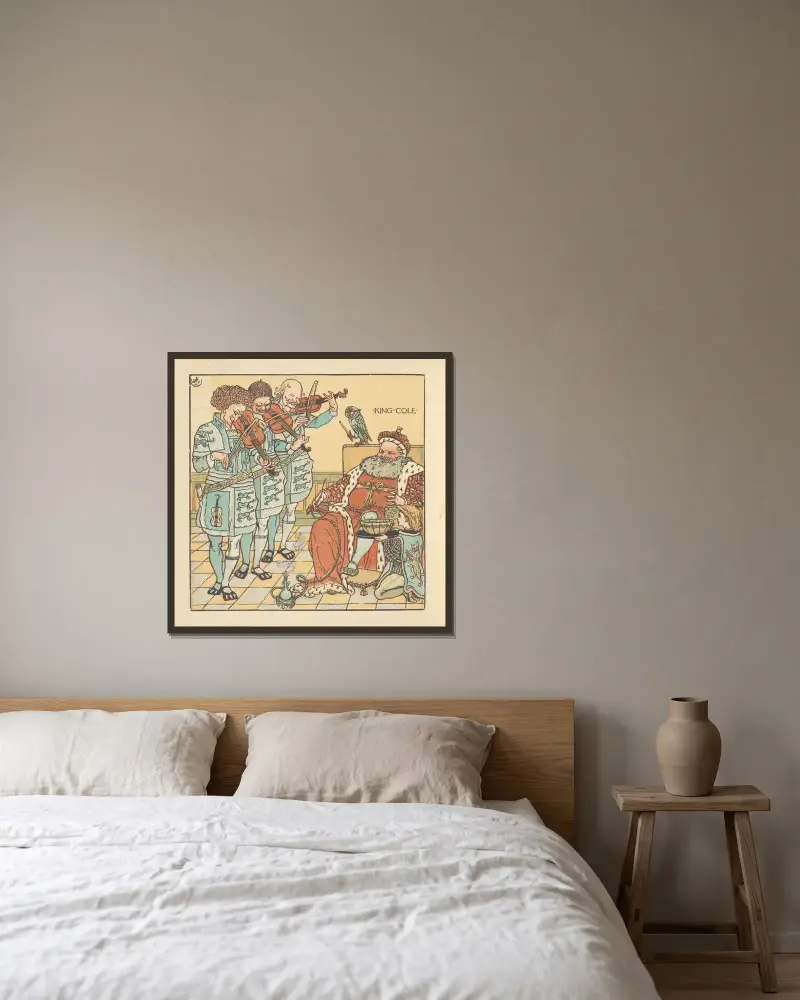King Cole av Walter Crane inramad på en vägg