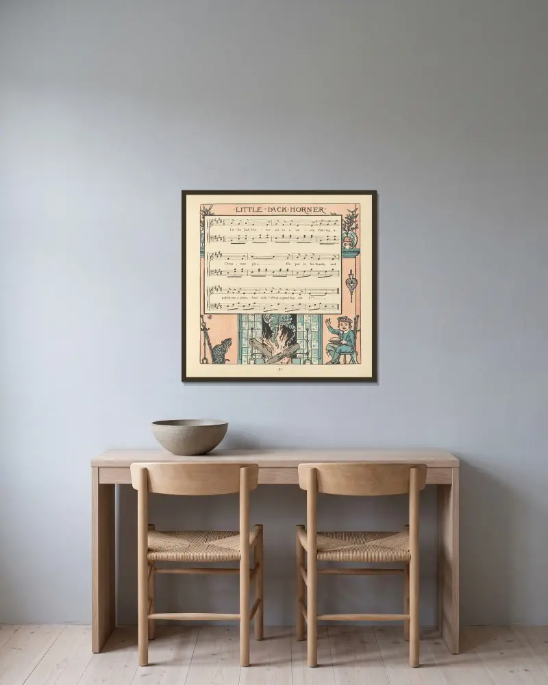 Little Jack Horner av Walter Crane inramad på en vägg