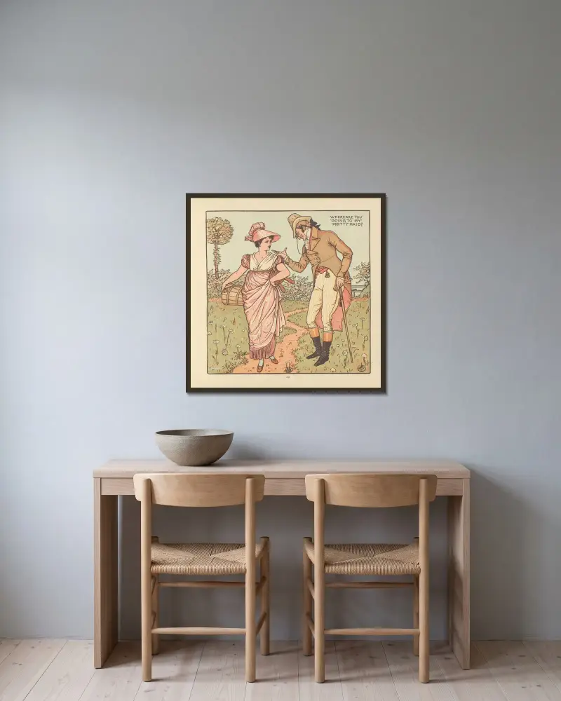 Min vackra flicka av Walter Crane inramad på en vägg