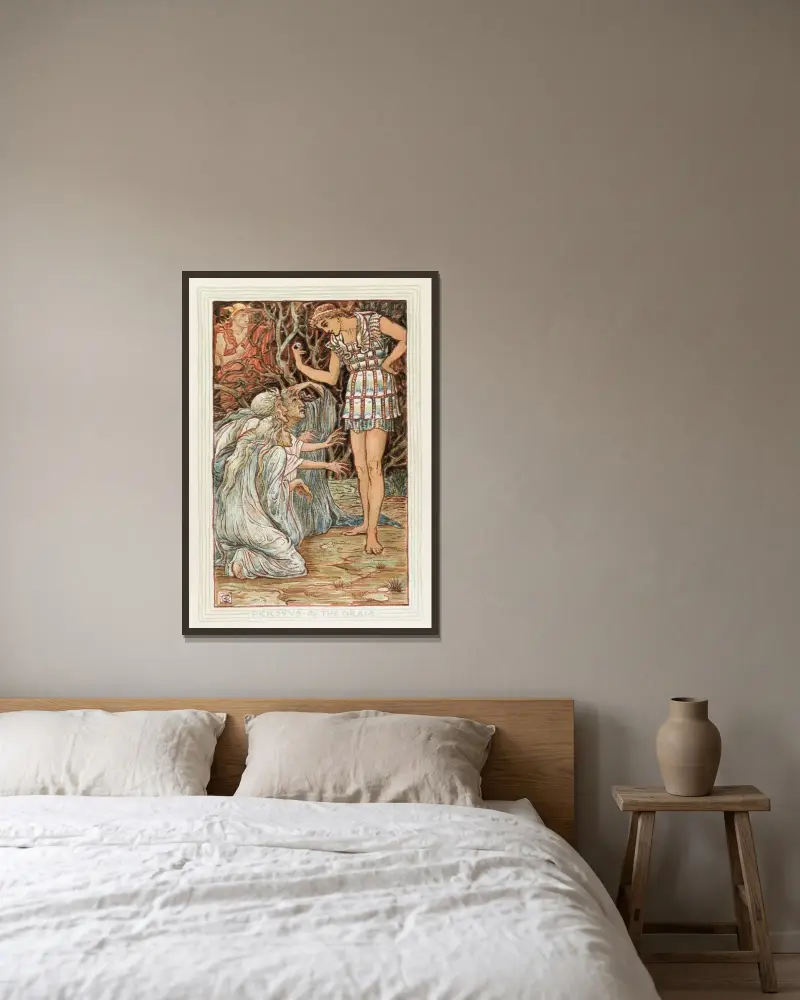 Perseusz i Graje, Walter Crane w ramie na ścianie