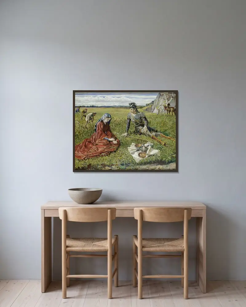 Ruth und Boas von Walter Crane gerahmt an einer Wand