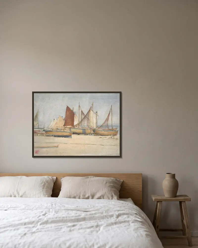Southwold – a study of sails av Walter Crane inramad på en vägg