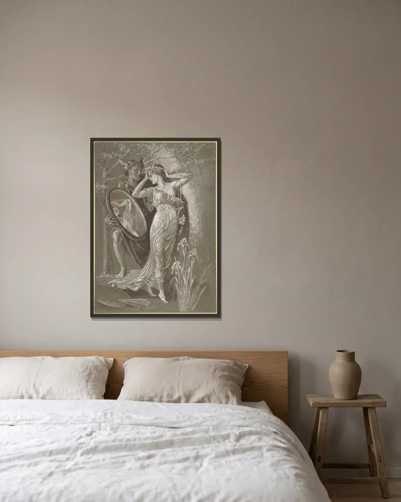Spegeln av Venus, eller Konst och liv av Walter Crane inramad på en vägg