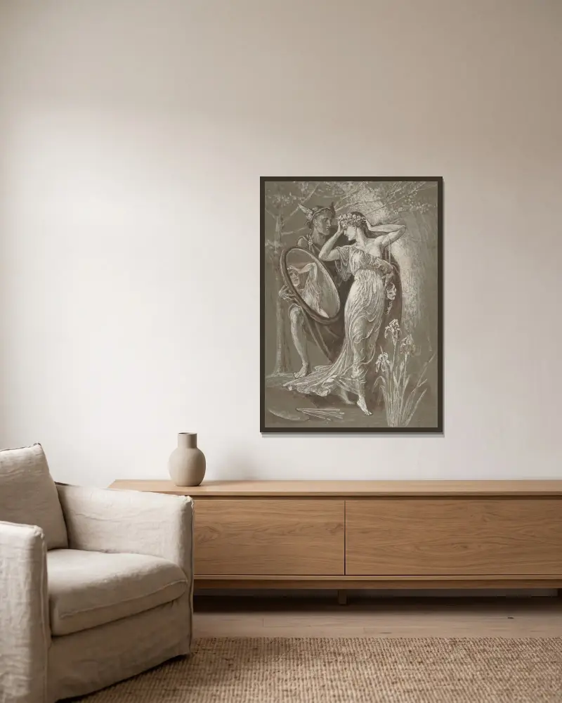 Venus spegel av Walter Crane inramad på en vägg