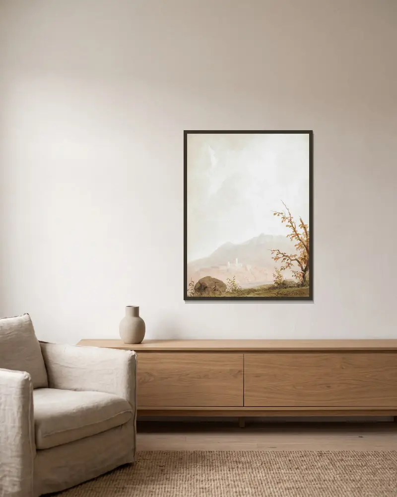 Italienische Landschaft von Robert Walter Weir gerahmt an einer Wand