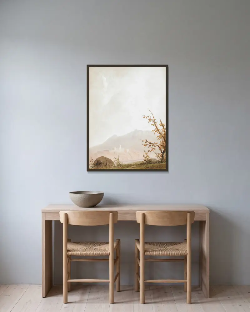Italienische Landschaft von Robert Walter Weir gerahmt an einer Wand