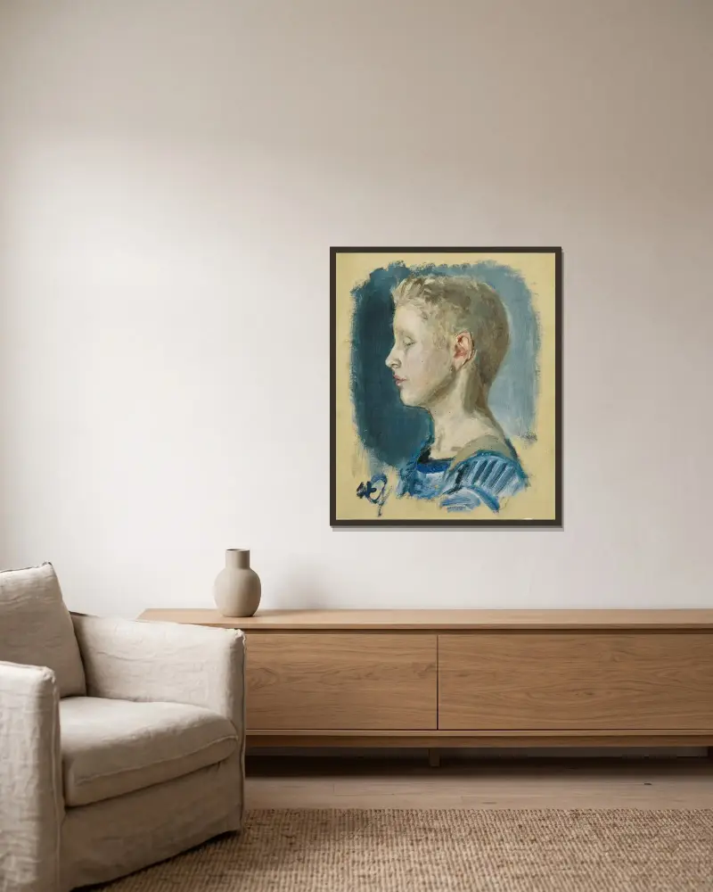 Knabe von Walther Gamerith gerahmt an einer Wand