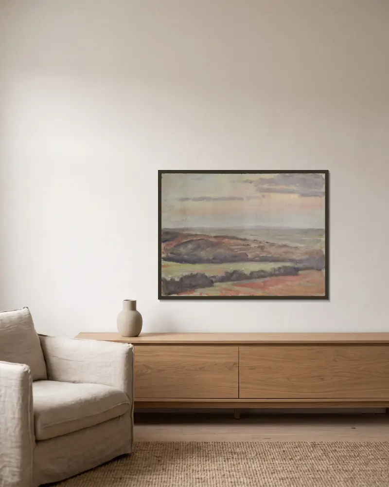 Landschaft – Nr. 3 von Walther Gamerith gerahmt an einer Wand