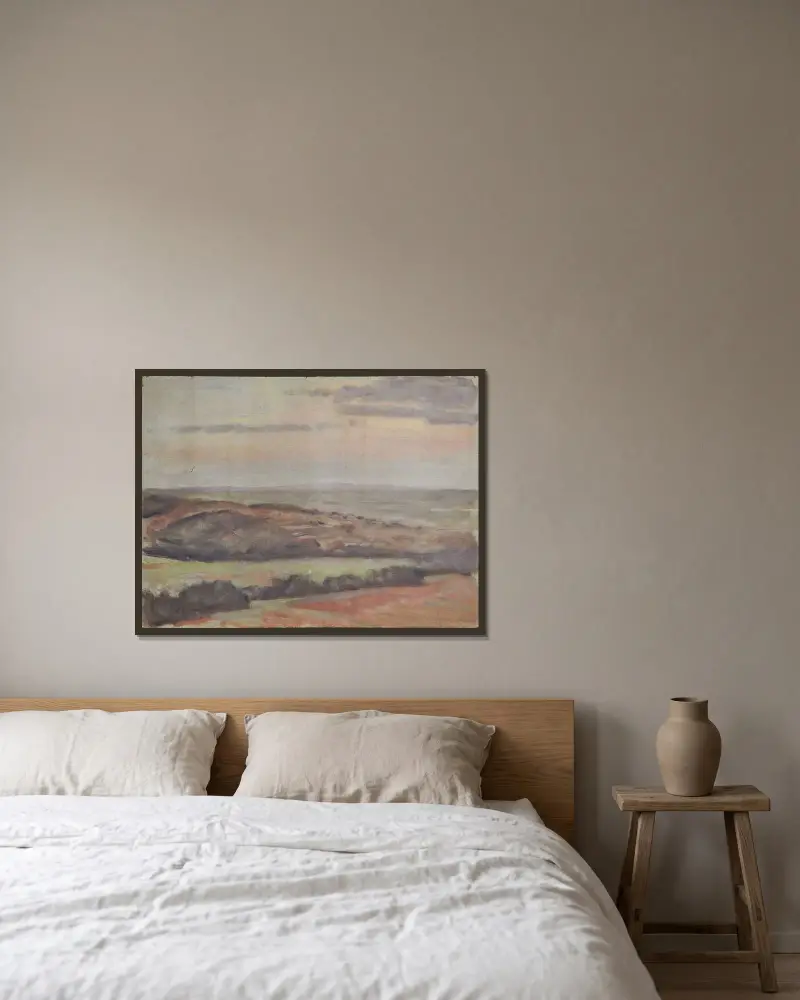 Landschaft – Nr. 3 von Walther Gamerith gerahmt an einer Wand