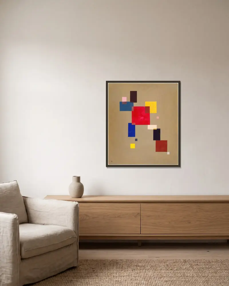 13 obdélníků, Wassily Kandinsky v rámu na stěně