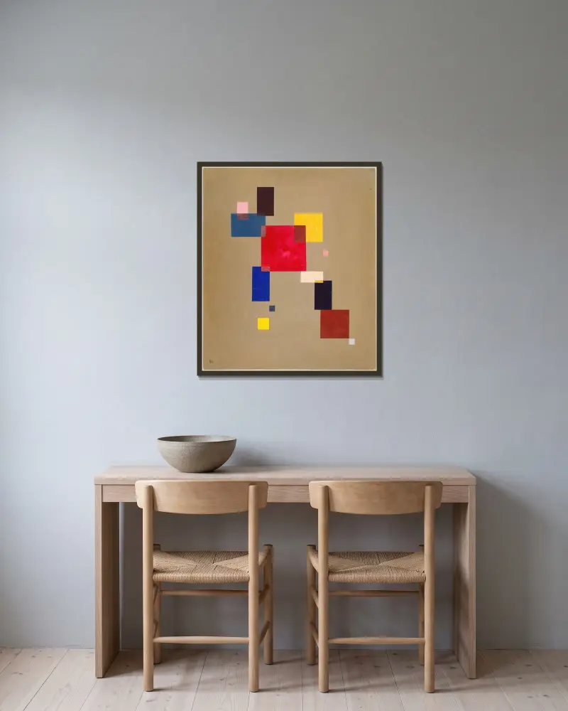 13 obdélníků, Wassily Kandinsky v rámu na stěně