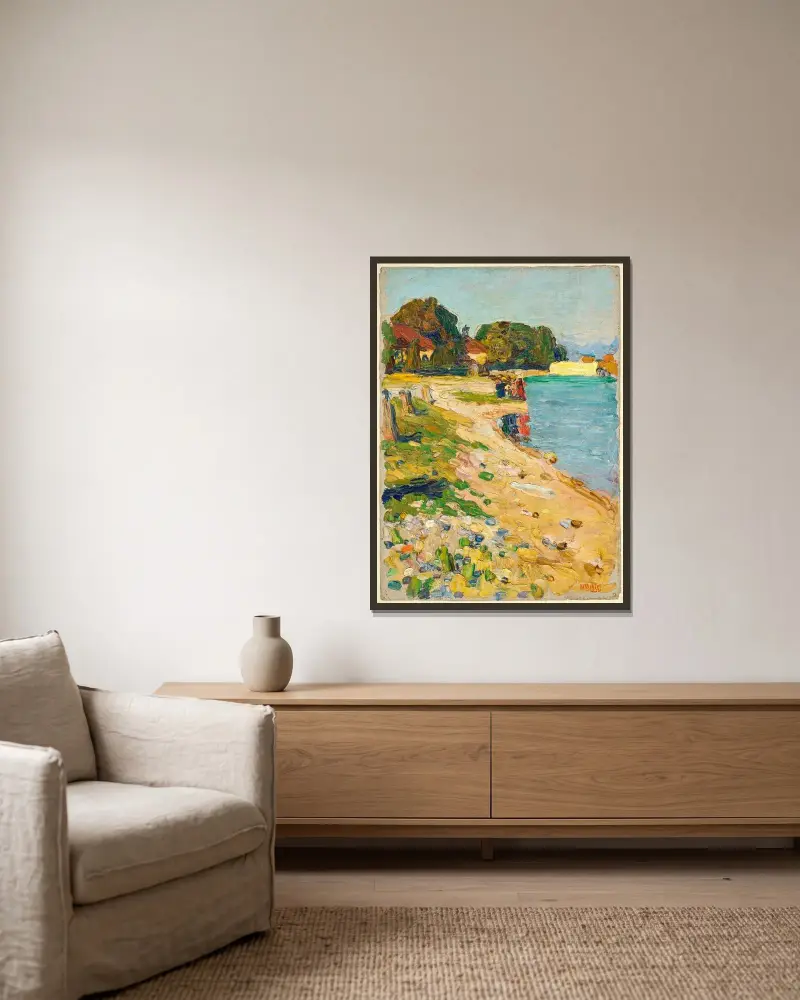 U břehu, Wassily Kandinsky v rámu na stěně