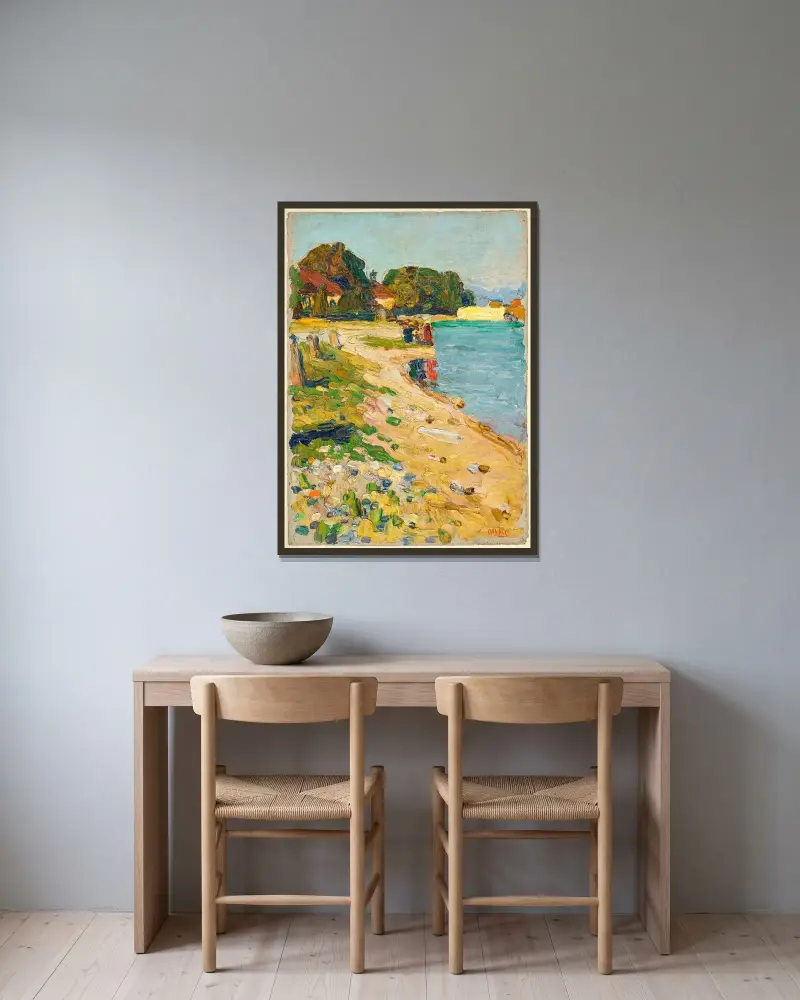 U břehu, Wassily Kandinsky v rámu na stěně