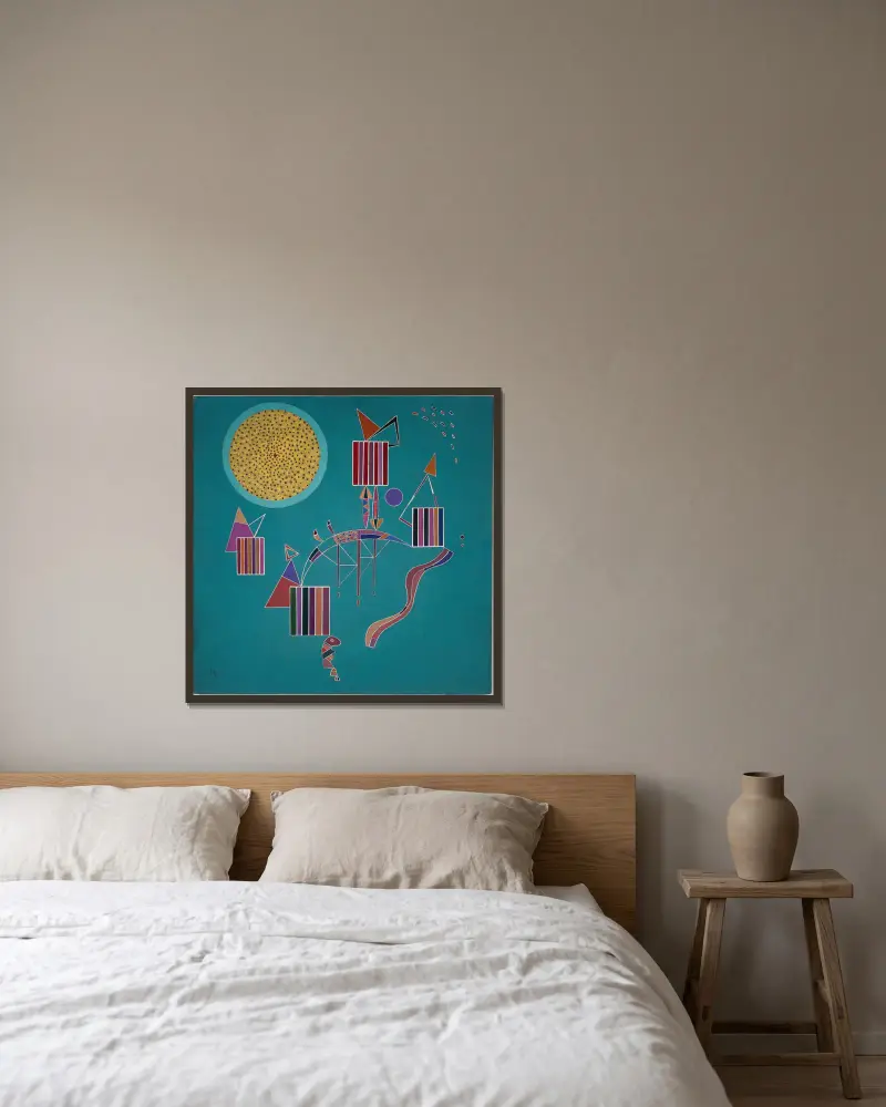 Eine intime Feier von Wassily Kandinsky gerahmt an einer Wand