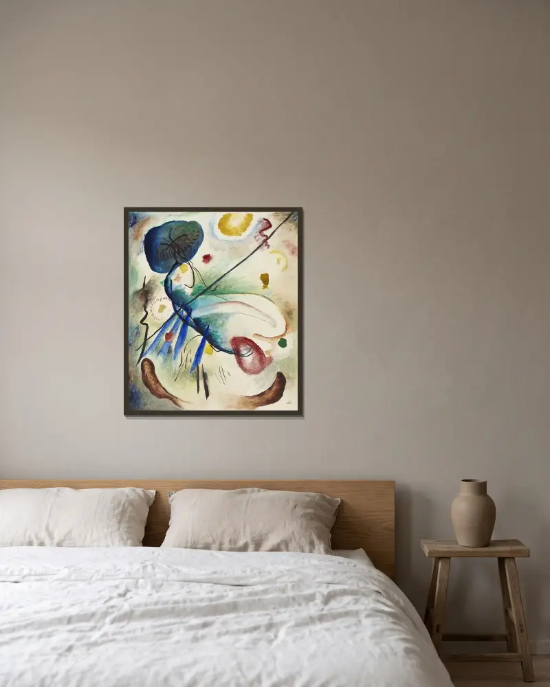 Aquarell mit Strich von Wassily Kandinsky gerahmt an einer Wand