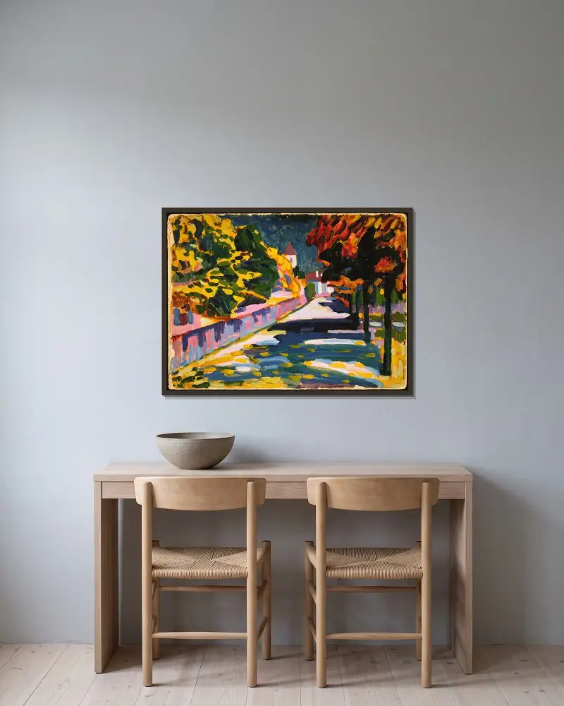 Autumn in Bavaria av Wassily Kandinsky inramad på en vägg