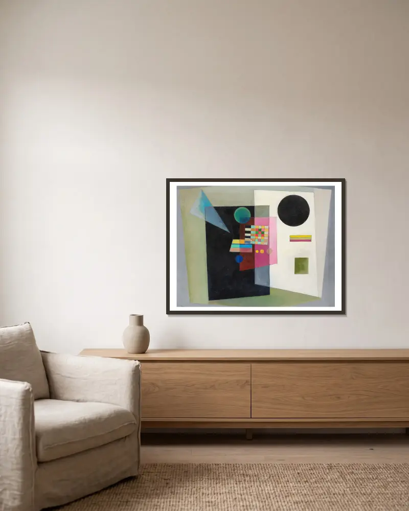 Behauptend von Wassily Kandinsky gerahmt an einer Wand