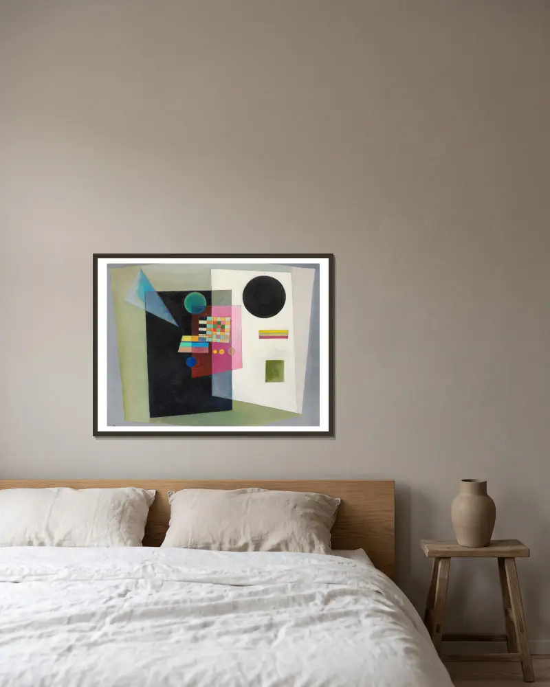 Behauptend von Wassily Kandinsky gerahmt an einer Wand