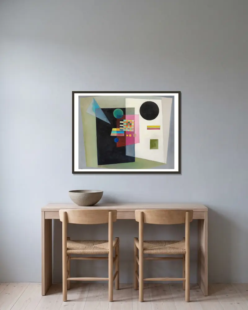 Behauptend von Wassily Kandinsky gerahmt an einer Wand