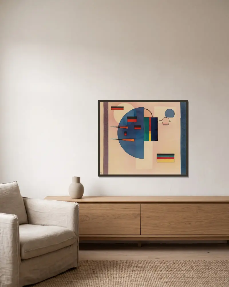 Beruhigt (Ukojony), Wassily Kandinsky w ramie na ścianie