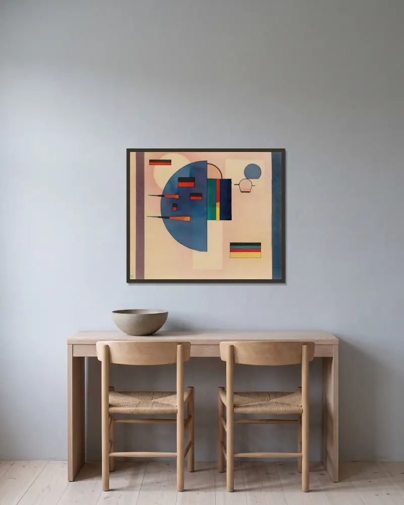 Beruhigt (Ukojony), Wassily Kandinsky w ramie na ścianie