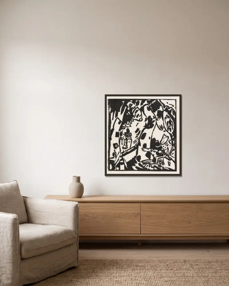 Der Bogenschütze von Wassily Kandinsky gerahmt an einer Wand